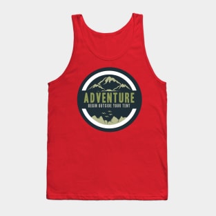 adventure begin outside your tent Tank Top